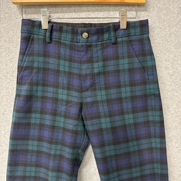 Janie & Jack Boys 12 Blackwatch Plaid Dress Pants Blue Green Coastal Holiday - Picture 3 of 11